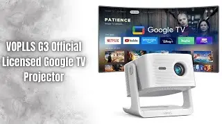 Official Google TV 4K Projector | VOPLLS 2000 ANSI Lumens | Auto Focus, Dolby Sound & WiFi/Bluetooth