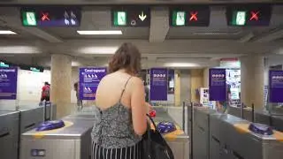 Portugal, Lisbon, metro ride from Alameda to Martim Moniz