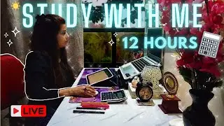 Late Night 📚 Study With Me | Pomodoro Timer 90/10 | Rain & Thunder Sounds | CA CMA CS