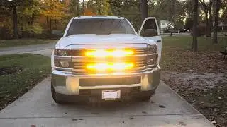 XRIDONSEN 2PCS 30 inch Amber White Grill Strobe Lights for Trucks Construction Vehicles(XR-616)