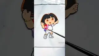 Painting Dora the Explorer 😍 on Glass 🎨🖌️ | #shorts #glasspainting #trending