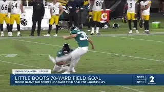 Oklahoma native Cam Little kicks 70-yard field goal in preseason game