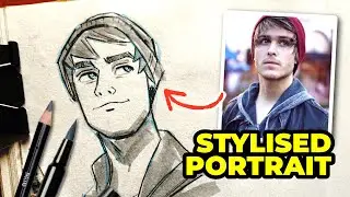 Drawing a Stylised Male Portrait | Full Process Sketch