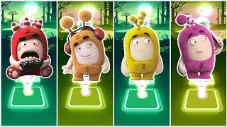 Oddbods Fuse VS Oddbods Slick Vs Oddbods Bubbles VS Oddbods Newt - Tiles Hop Edm Rush🎶