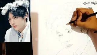 BTS v drawing tutorial|step by step|#drawwithme
