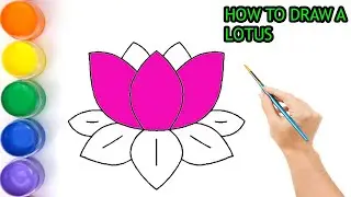 HOW TO DRAW A LOTUS FOR KIDS ||STEP BY STEP AND EASY EASY || ART TUTORIAL