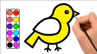 How to Draw a Bird and Coloring Pages | Ice Cream Drawing