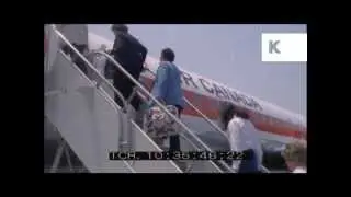 Early 1970s LAX Airport, Los Angeles, Passengers Board Plane, Century Boulevard Traffic