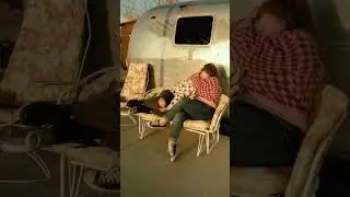 Joint bach parties in the middle of the desert with retro airstream trailers, mini golf, and an