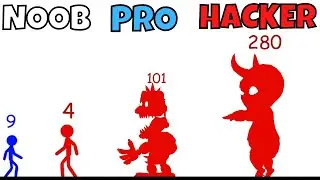 NOOB vs PRO vs HACKER in Stick War: Hero Tower Defense Part 2