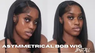 EASIEST Asymmetrical Bob Hair Install (Beginner Friendly) ft Unice Hair | Hannah London