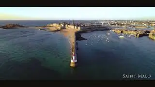 Survol de Saint-Malo en drone Ille et Vilaine Oceanside  Beautiful Chill Music 4K