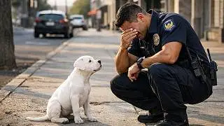 Cachorro de dogo argentino sigue a un policía sin parar — ¡el motivo hace llorar!