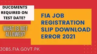 FIA JOBS 2021 | HOW TO DOWNLOAD REGISTRATION SLIP | SUBMIT ERROR FIX AND SOLVED
