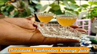 Miniature Muskmelon Orange Juice | Miniature Food | Tiny Food | ASMR