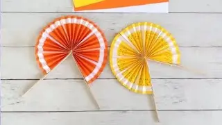 How to make easy paper fan 🪭 🥰#paperfan #colourful #yellow #new 