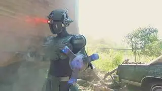 Fallout Assaultron Cosplay Junkyard Video