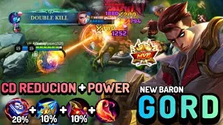 GORD CD REDUCION + POWER | Best Build 2023 Skin New Baron - Mobile Legends