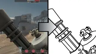 Roto-scoped TF2 Minigun! - 12fps
