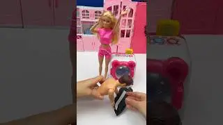 Satisfying ASMR Unboxing | Ken washes his clothes #shorts #barbie #doll