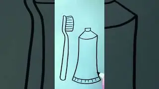 Easy How to Draw a Toothpaste Tutorial and Coloring#short #shortvideo #youtubeshorts
