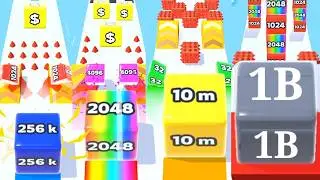Jelly run 2048 Vs Chain Cube 2048   TikTok Gameplay Video 2023 - Satisfying Mobile Game Max Levels: