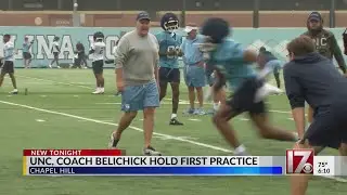 UNC, Belichick have first football practice of season