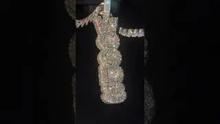Helloice 925S & VVS Moissanite Custom Double Layer Vertical Letter Pendant#moissanite #hippopjewelry