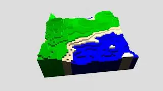 Infinitely generated voxel landscape with Perlin Noise (p5js)