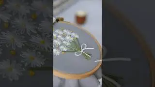 Embroidery flower bouquet 💐 hand embroidery lazy daisy design ✨#embroidery #shortvideo #viralshort