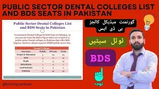 UHS BDS - Public Sector Dental Colleges List - BDS Seats in Pakistan
