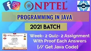 Programming In Java | Week 2 Answers 2021 | NPTEL ||