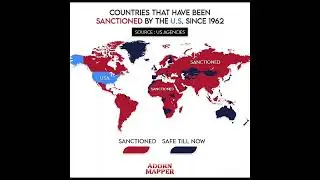 Countries that have been sanctioned by the US since 1962! #map #sanctions #usa #geopolitics #shorts