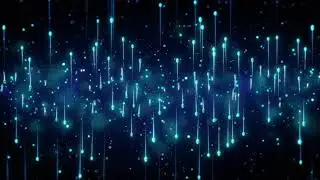 Magic Background Video With Glowing Blue Particles on a Black Screen
