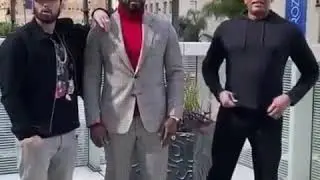 Eminem and Dr. Dre at the ceremony of launching the 