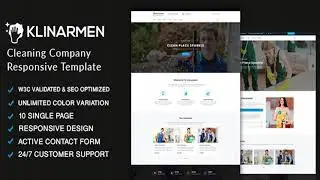 Klinarmen - Cleaning Company Responsive Website | Themeforest Website Templates and Themes