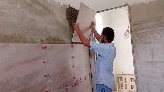 Amazing Design Tile Fitting Process Large format tile installation #shorts #shortvideo #youtubeshort