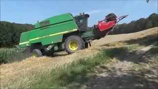 Dreschen 2021 - John Deere 2258 Hillmaster am Hang!!!