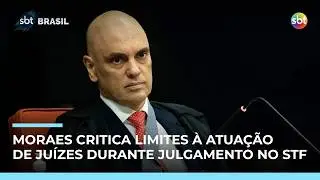 Moraes critica restri&ccedil;&otilde;es &agrave; atua&ccedil;&atilde;o de ju&iacute;zes em julgamento no STF | #SBTBrasil