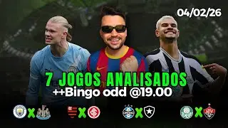 PALPITES E APOSTAS DE FUTEBOL PARA HOJE 04 02 2026 + BILHETE PRONTO (QUARTA-FEIRA)