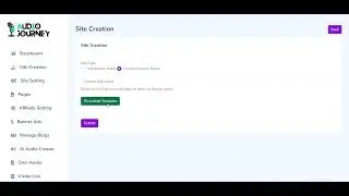 How to Create Site in AudioJourney