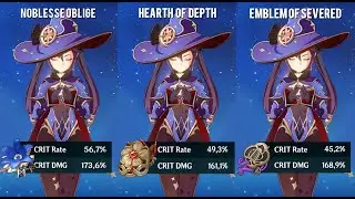 Mona - Noblesse + Hod vs Heart of Depth vs Emblem of Severed Fate [Artifact Comparison]