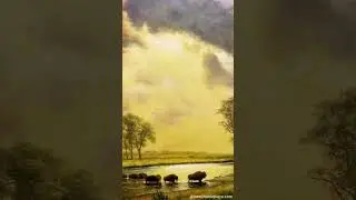The Buffalo Trail Handmade Oil Painting | Artist Albert Bierstadt  #artwork #famousart #painting