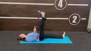 Band lying hamstring stretch - IzzyStretch