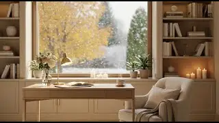 Snowy Window Study Ambience | Relaxing but Energizing Focus Music