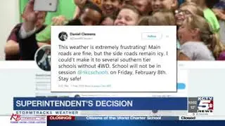 Superintendent's tweet explaining school cancellation on KCTV