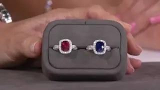 Diamonique & Emerald Cut Simulated Gemstone Ring, Platinum Clad on QVC