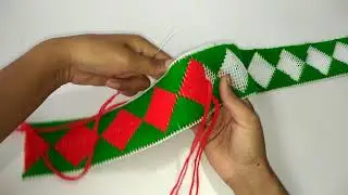 HOW TO MAKE DOOR HANGING TORAN PATTI FROM PLASTIC NET || PLASTIC NET DOOR TORAN PATTI MAKING AT HOME