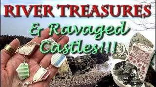 Beachcombing at stunning Ravenscraig Castle! Jewelry making a beautiful Spongeware pottery bracelet!