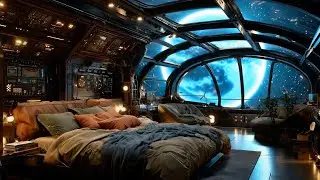 Starlight Cabin Rest | Space Sci-Fi Ambient for Sleep & Relaxation [4K]